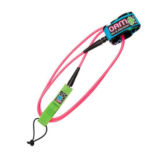 On A Mission 8 Foot Pink Giraffe Regular Surf Leash