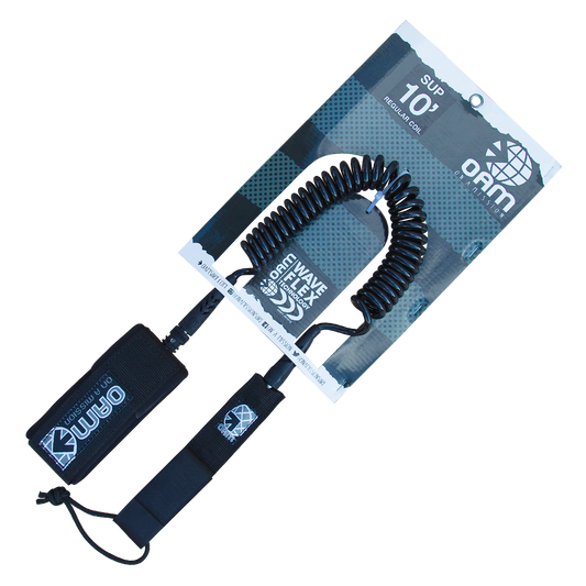 On A Mission 10 Foot SUP Coil Leash Black
